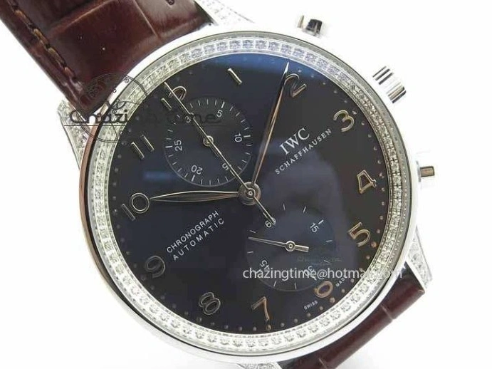 MIROTIME 0403 Unique Portuguese IW3714 Diam ZF V2 1:1 Best Edition Gray Dial On Brown Leather Strap A79350 (Slim Movement) 7250